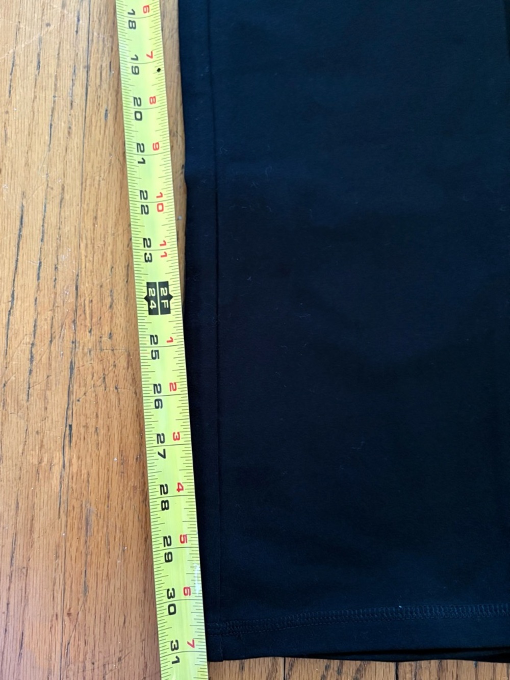 NWT- Victoria Sport Black Leggings with Teal Geometric Fold-Over Waistband - Picture 4 of 5